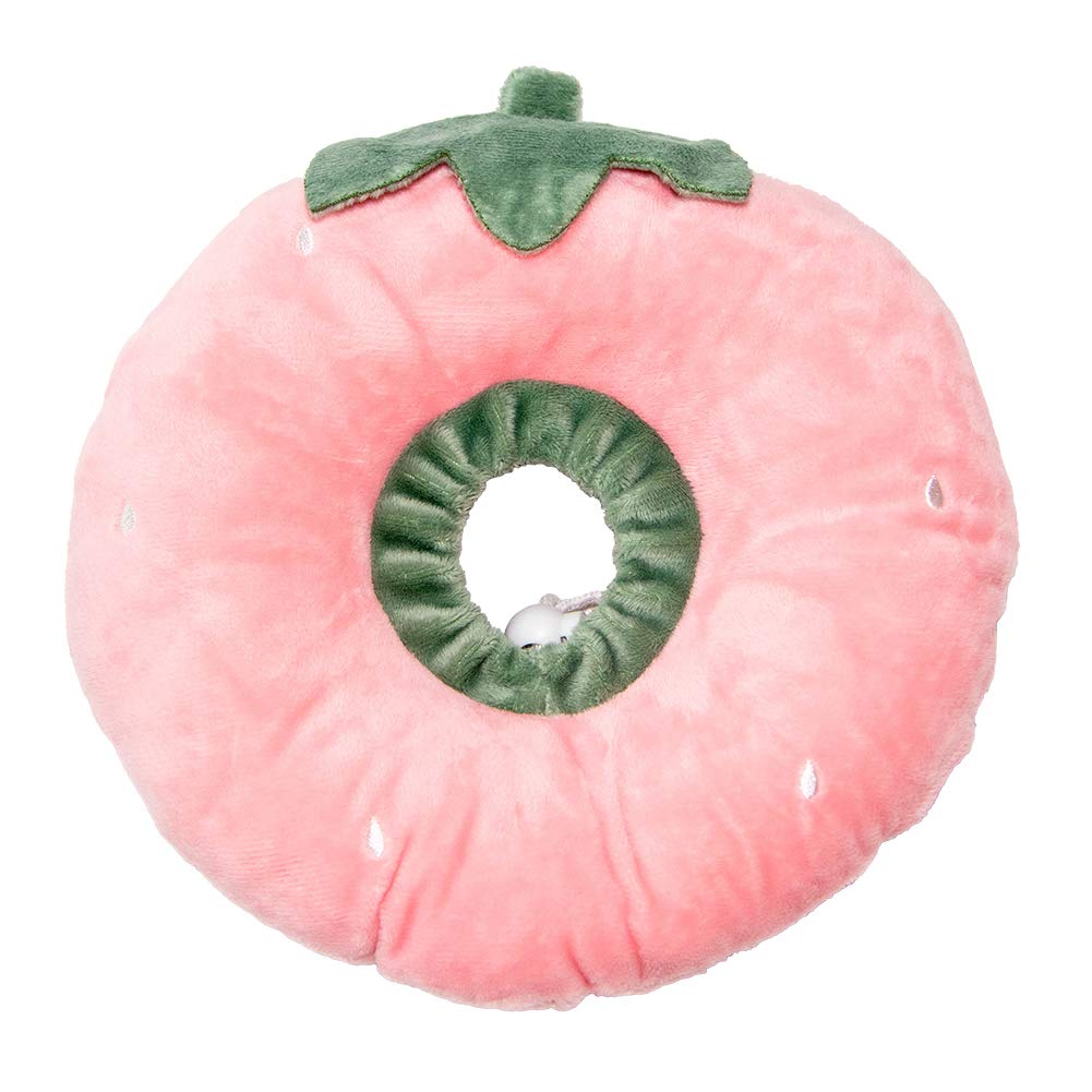 Photo 1 of Adjustable Cat Recovery Collar Soft,Cute Pet E-Collar Neck Cone After Surgery Wound Healing Protective Cone Fit for Kitties, Small Dogs(ELC05-strawberry-s)
