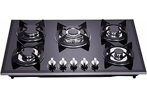 Deli-kit 30 inch Gas Cooktops Dual Fuel Sealed 5 Burners Drop-In Tempered Glass Gas Hob DK157-A01S Gas Cooktop
