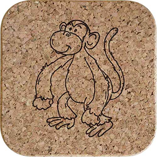 Artículos y equipo de servicio para la restauración CR00158710 Posavasos Azeeda 4 x Mono Posavasos de Corcho Cuadrados de 10cm