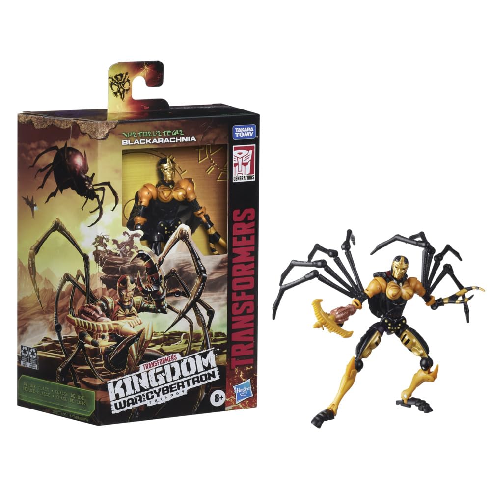 Transformers Toys Generations War for Cybertron: Kingdom Deluxe WFC-K5 Blackarachnia Action Figure - Kids Ages 8 and Up, 5.5-inch Multicolor F0670