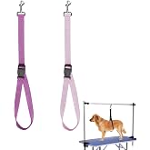 Dog Bath Tether Dog Grooming Loop Noose Dog Bathing Safety Tether Straps Adjustable Nylon Grooming Noose Accessories Extension for Pet GroomingTable (Pink)