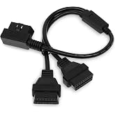 Z-Flash OBD-II Splitter Cable Modules | 2 Port OBD2 Adapter Extension Cable - Plug &amp; Play Diagnostic Port Splitter for Emergency Strobe Light Flasher