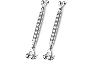 hannger 2Pcs 1/4 Turnbuckle M6 304 Stainless Steel Turnbuckle, 1600 lbs Working Load Limit, Jaw and Jaw Turnbuckle for Cable 