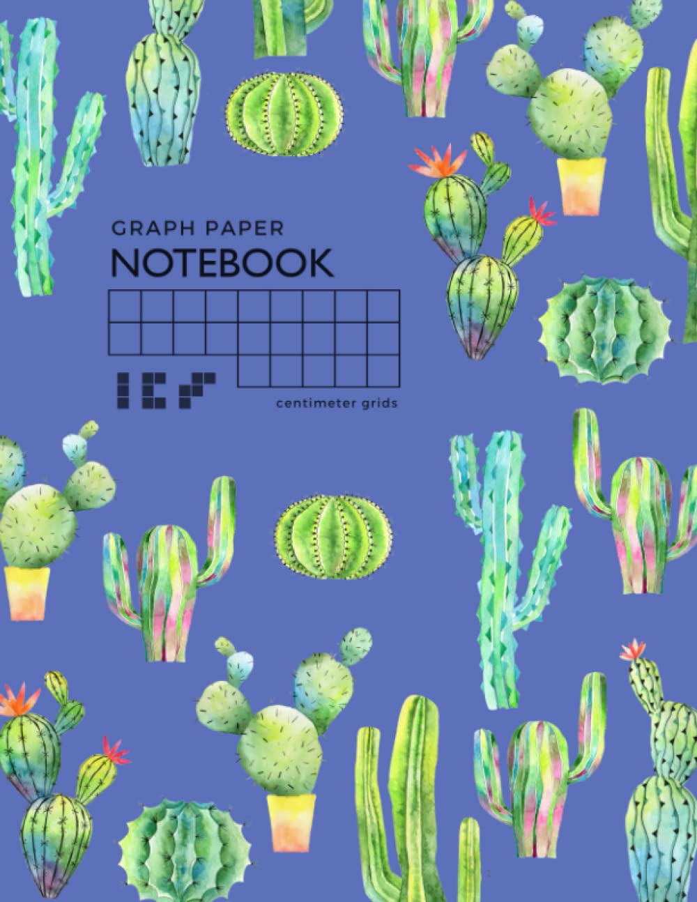 Amazon.com: Graph Paper Notebook - Centimeter Grids: 8.5 x 11 Composition  Book Quad Ruled 1 cm Squares for Math / Kids Handwriting Workbook | Painted  Watercolor Cactus Design Blue: Kate, Katie: Books