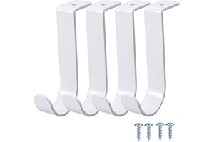 OwnMy 4PCS Closet Rod Brackets Heavy Duty 1 Inch to 1.5 Inch Round Closet Rod Holders, Wall Mount Closet Shelf Rod Pole Support Brackets Clothes Storage Hangers with Screws