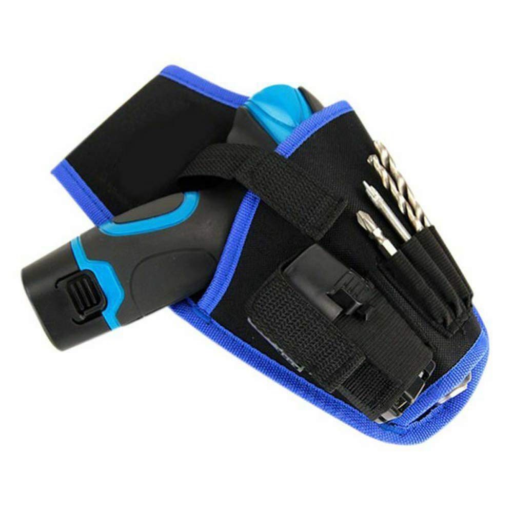 Drill Holster Cordless Tool Holder Heavy Duty Belt Pouch Waist Bag Pocket Storage Bags -Blue