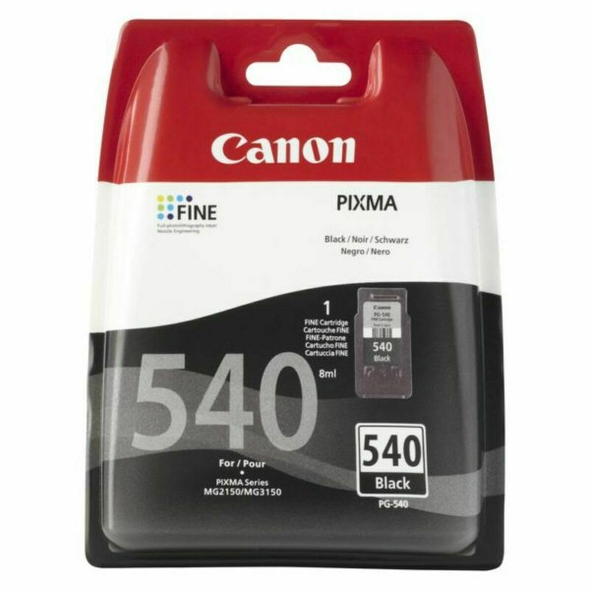 Canon Ink - PG-540 Genuine Black Printer Ink Cartridge - Prints Up to 180 A4 Pages (1 x Cartridge) - Compatible with PIXMA MX, MG & TS — image 1