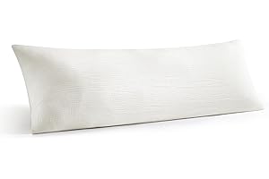 SE SOFTEXLY Muslin Body Pillowcases 100% Cotton, 1 Pack Linen Like Pillow Shams with Zippered Closure, Ultral Soft and Breathable Pillow Case Covers, White, 20" X 54", No Filling