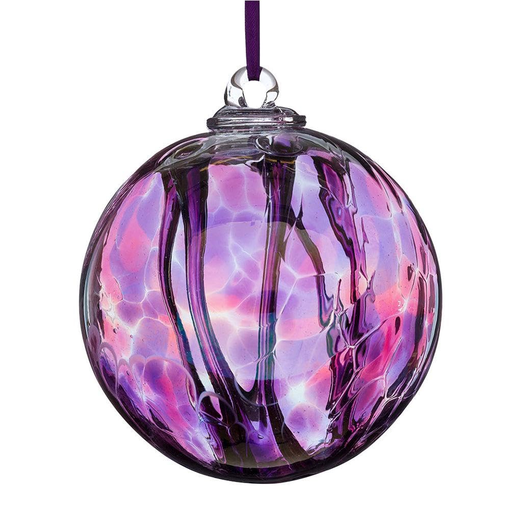 Sienna Glass Spirit Ball, Pink/Purple, 10CM