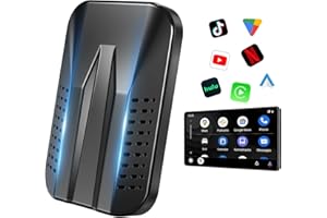 DONNAN 2 in 1 Wireless CarPlay & Android Auto Adapter 2024 Upgrade, Support NetfIix YouTube Tiktok, Plug & Play Wireless CarPlay Dongle, Suitable for iOS & Android System Phone, 5.8GHz WiFi, TF Card