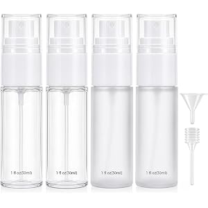YIERSO Refillable Spray Bottles 1oz 30ml 4-Pack Small Travel Bottle | Leak-Proof Fine Mist,TSA Approved BPA Free, Mini Empty