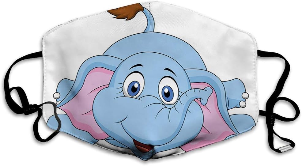 mask ，Cute Baby Elephant Figure Kids Children Playroom Girls Boys Art Comic Print.jpg