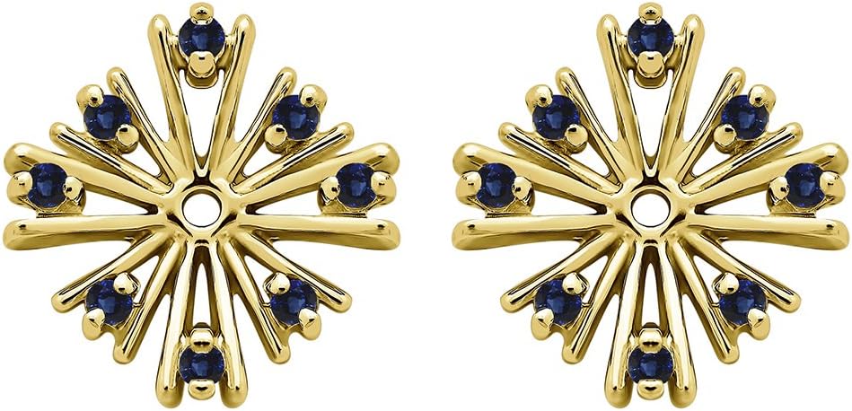Sterling Silver Genuine Sapphire Starburst Inspired Earring Jacket with Sapphire (0.16 ct. tw.)