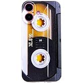 TNCYOLL Compatible with iPhone 16 80S Case, Cassette Tape Shockproof Music Cool Phone Case Bumper Protective Cover for iPhone 16 Multicolor