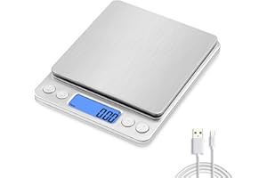 NEXT-SHINE Digital Pocket Scale 500g, Precision 0.01g Gram Ounces Food Kitchen Coffee Scale with Two Tray, Nine Units Auto Of