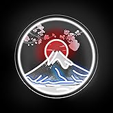 Spring Fuji Mountain Neon Sign, Japanese Mountain Led Light, Sunset Decor Wall, Landscape Neon Sign, Fuji Wall Decoration, Mountain Sign, 14"x14"
