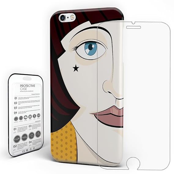 Amazoncom Drawing Anime Girl Phone Case Brown Hair Face