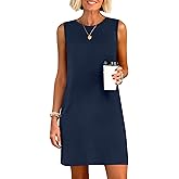 ANRABESS Womens Summer Casual Mini Dresses 2026 Sleeveless Crewneck Split Wrinkle-Free Beach Travel Vacation Short Sundress