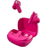 Skullcandy Smokin’ Buds Wireless Earbuds, Bluetooth Headphones, Noise Isolating Fit, Up to 20 Hours Battery, IPX4 Sweat and Water Resistant, Microphone for iPhone Android - Pink