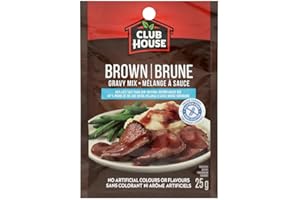 Club House, Dry Sauce/Seasoning/Marinade Mix, Brown Gravy, Less Salt, 25g, Case Pack 18 Count