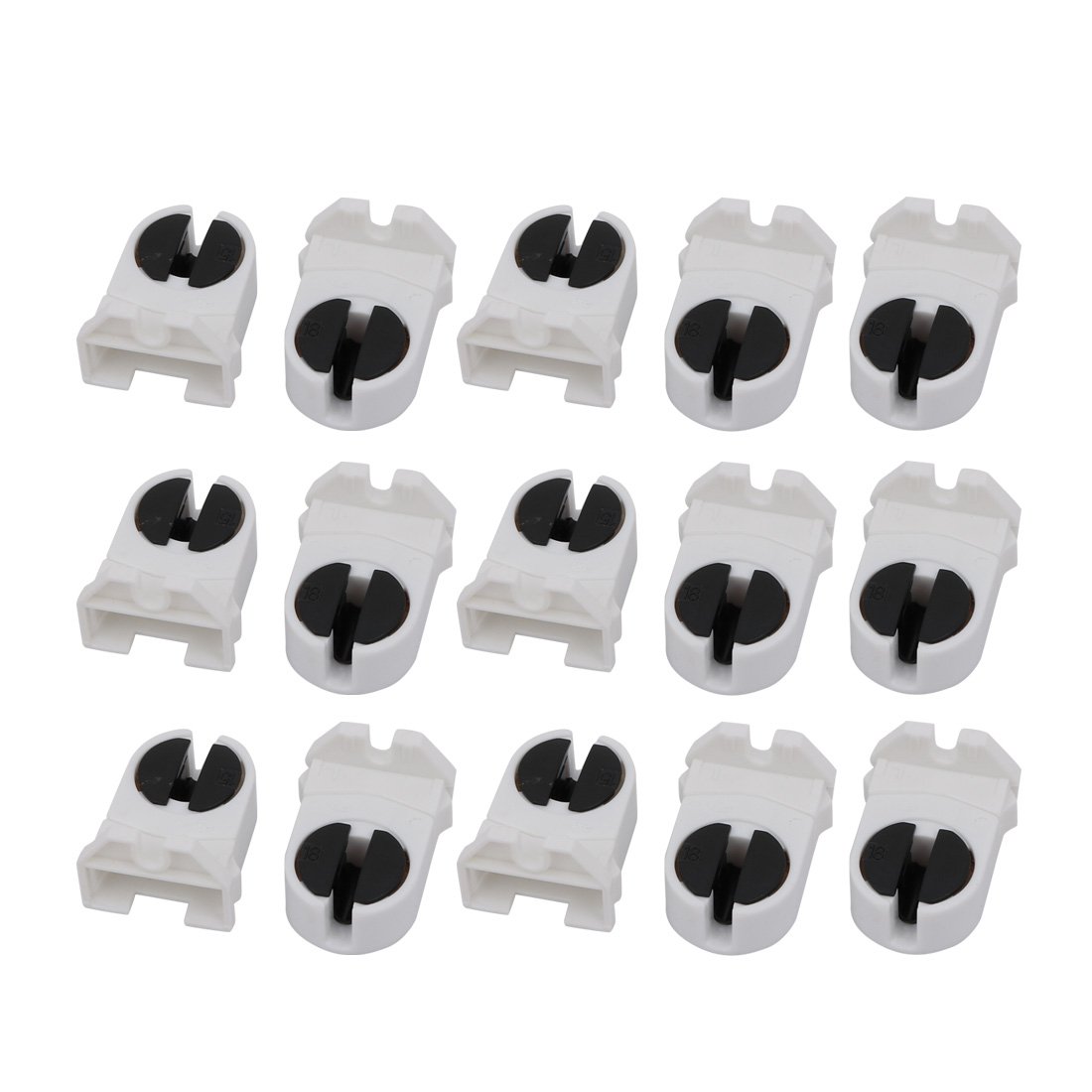 Sourcingmap 15Pcs T5 Fluorescent Light Holder G5 Base Snap-in Tombstone Lamp Socket AC 500V 2A for LED Fluorescent Tube
