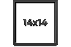 CUSTOMPICTUREFRAMES.COM 14x14 Shadow Box Frame Black | 1 Inch Deep Solid Wood Shadowbox Display Frame | UV Resistant Acrylic Plexiglass, Acid Free Backing, and Hanging Hardware | Dugan Picture Frame Style