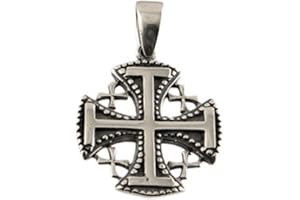 GREEKSHOPS.COM Sterling Silver Pendant - Greek Orthodox Jerusalem Cross (24mm)