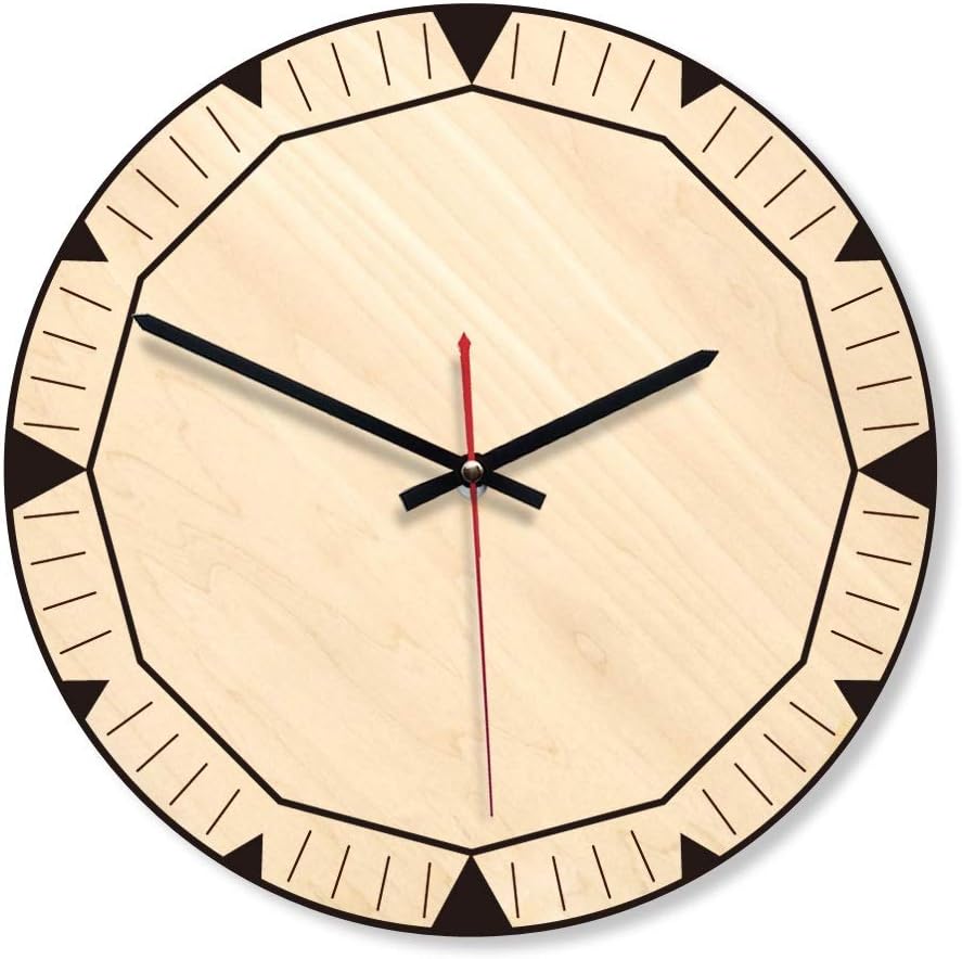 WALL CLOCK Classic Letter, Silent Non-ticking Art Clock, 11-inch Round Wall Decoration (PATTERN : D)