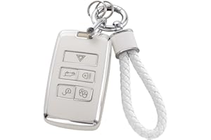 YO&YOYE for Land R0ver Key Fob Cover with Keychain, Soft TPU Key Case Fit for Vogue Range Discovery Rover Sport