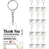 12 Pcs Teacher Appreciation Gifts in Bulk, Teacher Gifts from Students, Birthday Graduation Christmas Gift Ideas for Women Teachers, Thank You for Helping Me Grow Acrylic Puzzle Piece Keychains