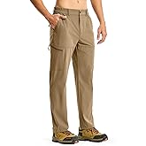 BGOWATU Men's Lightweight Hiking Travel Pants Quick Dry Water Resistant Athletic Joggers Zipper Pockets Cargo Workout Casual