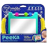 Mobi Peeka Activity Tummy Time Toy, Tummy Time Baby Mirror, Montessori Toys, Shatterproof & BPA-Free, Developmental Mirror fo