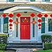 Supla 82 Pcs Chinese New Year Decorations Chinese Hanging Good Luck Ornaments Red Lanterns Festive Tree Ornaments Paper Fans for Asian Chinese Lunar New Year 2025 Year of The Snake Party Decor