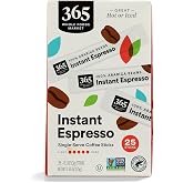 365 by Whole Foods Market, Instant Espresso, Dark Roast, 25 Single Serve Coffee Sticks, 2.65 Ounces