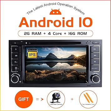 ZLTOOPAI Android 9.0 Radio para Coche para VW Volkswagen Touareg T5 Transporter Doble DIN Estéreo de Coche Reproductor de DVD GPS con Salida RCA ...