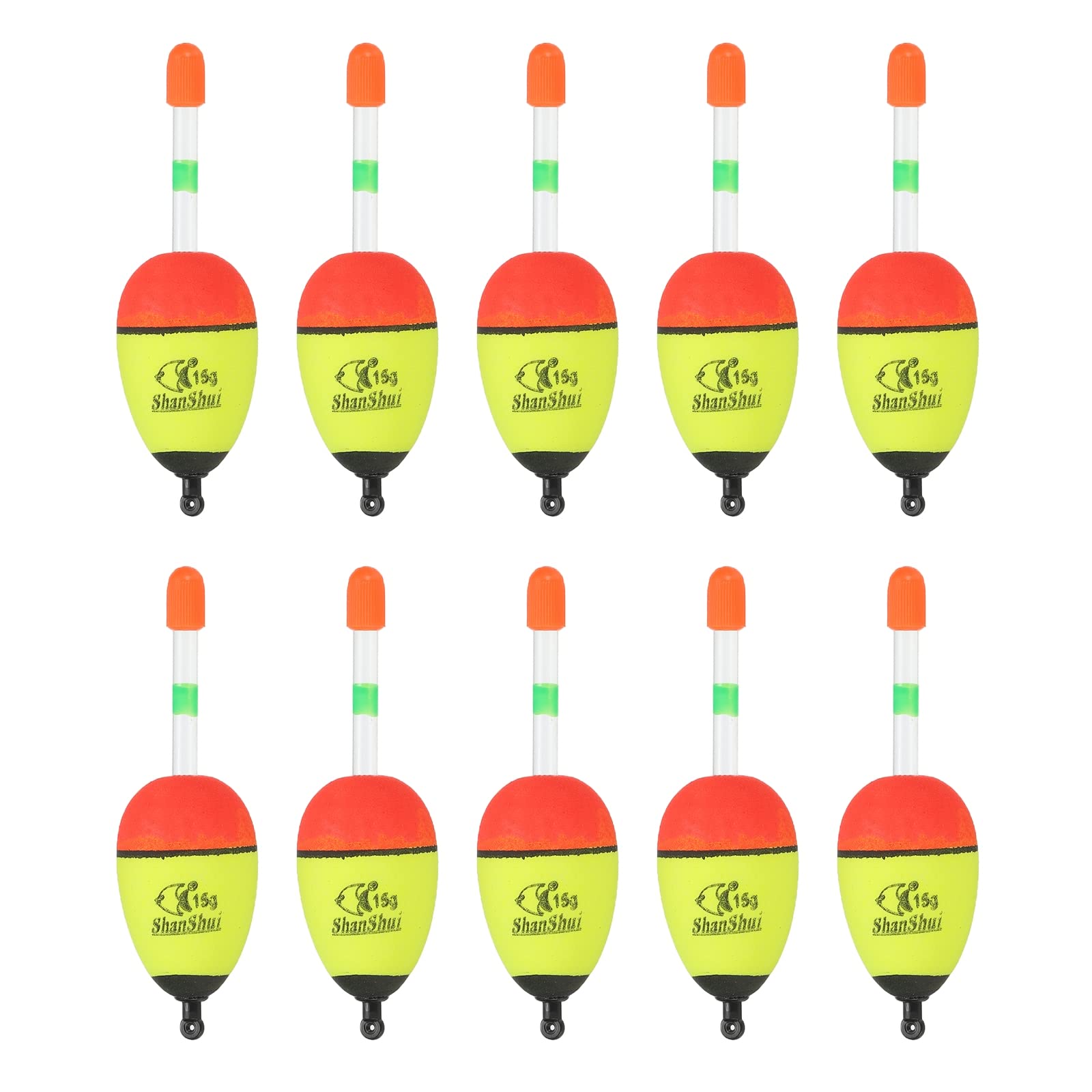 PATIKIL 0.5oz Fishing Bobbers, 10 Pack EVA Fishing Float for Saltwater Freshwater Fishing, Yellow