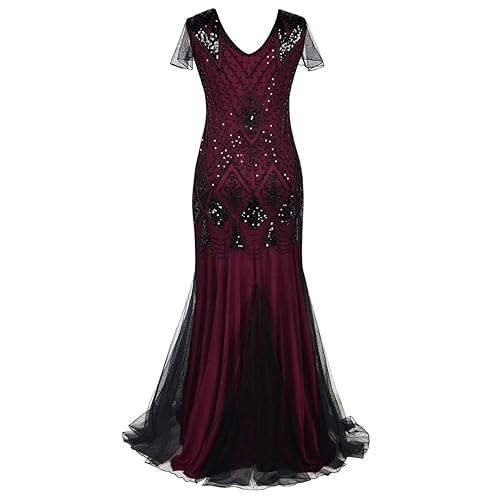 Women's 1920s Vintage Flapper Fringe Great Gatsby Party Dress