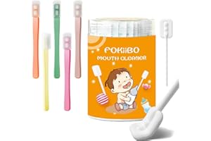 FOKiiBO Baby Tongue Cleaner, Baby Toothbrush for Newborn 0-6 Month, 40Pcs Disposable Gauze Baby Mouth Cleaner + 5Pcs Infant Silicone Toothbrush, Baby Oral Cleaner, Soft Baby Gum Toothbrush (45PC)