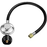 Rushare 2 Feet Universal Gas Grill Regulator and Hose, 3/8" Female Flare | Propane Regulator Hose Replacement for Weber, Charbroil, Nexgrill Grill, Propane Patio Heater and Fire Pit