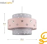 MiniSun Modern Pink and Dark Grey Cut Out Star Ceiling Light Shade 300mm view 4