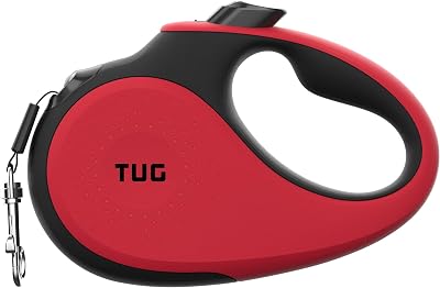 TUG Tiny 360° Retractable Dog Lead 3 m Anti-Slip Handlet Red