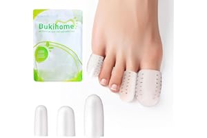 Bukihome 16 PCS Toe Protectors, Silicone Toe Caps Toe Sleeve Protectors, Prevent Pain Relief for Corns, Blisters and Ingrown Toenails，Great for Running, Walking, Stop Toe Pain(4L+8M+4S)[Upgrade]