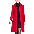 Jenkoon Women's Wool Trench Coat Winter Long Thick Overcoat Walker Coats