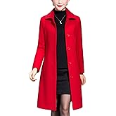 Jenkoon Women's Wool Trench Coat Winter Long Thick Overcoat Walker Coats