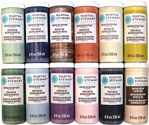 Martha Stewart Crafts Vintage Decor Matte Chalk Paint Set (8-Ounce), PROMO866 (12 Color)