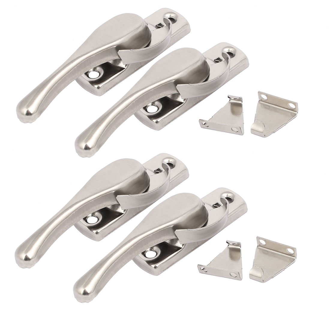 Sourcingmap Sliding Door Window Sash Stainless Steel Crescent Type Right Hand Locks 4pcs