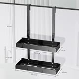Pickpiff Shower Caddy Hanging Organizer 2-Tier Stainless Steel Black Over Door view 5