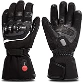 SAVIOR HEAT Heated Motorcycle Gloves for Men & Women, Waterproof Windproof, Touchscreen Compatible, 7.4V Rechargeable Battery Gloves Winter Outdoor Riding, Cycling, Snowmobile