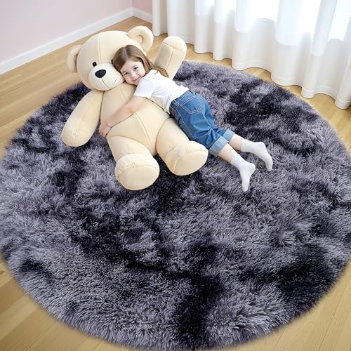 smiry Hochflor Teppich Wohnzimmer, Waschbar Anti-Rutsch Moderner Flauschiger Kuscheliger Teppich für Wohnzimmer Deko, Schlafzimmer, Kinderzimmer, 160