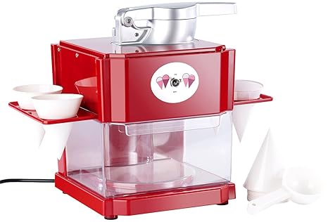 Rosenstein & Söhne Shaved Ice Maschine: Shaved-Ice-Maker mit 4 Kunststoff-Eisbechern, 4 Servierhalter, 90 Watt (Slush Maschin